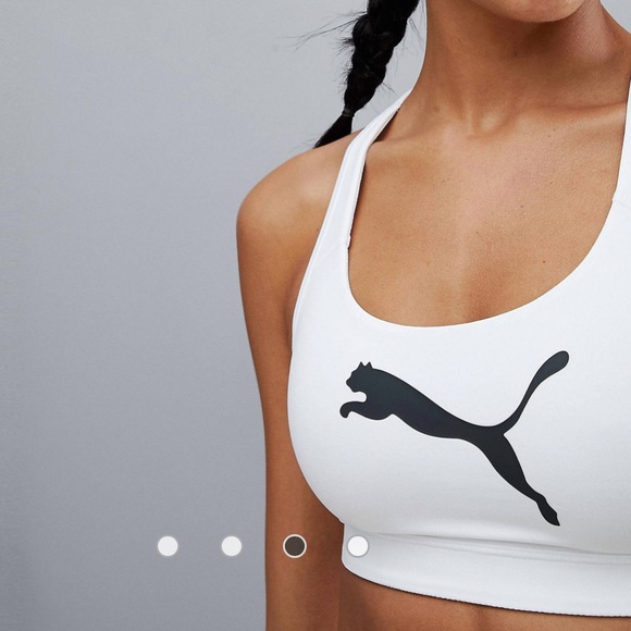Puma Women’s Sports Bra in White - Picture 3 of 8